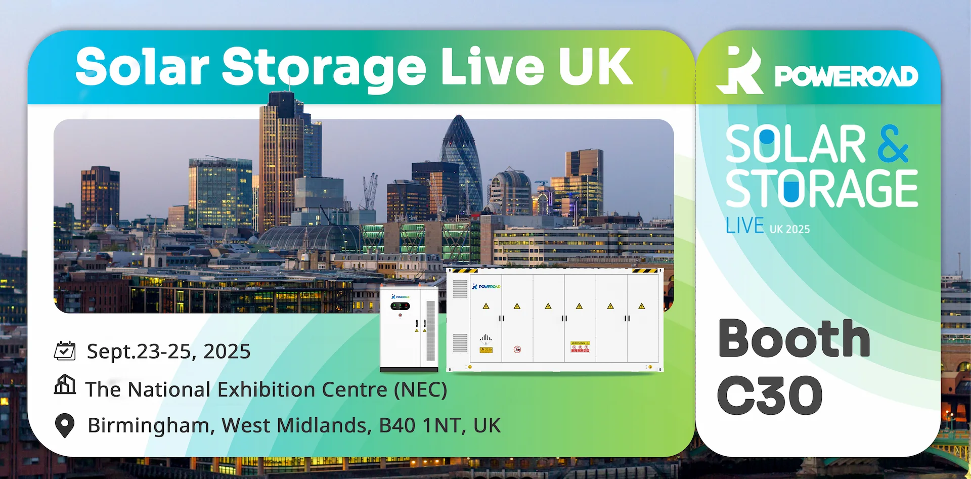 POWEROAD to Exhibit at Solar Storage Live UK 2025 Showcasing Clean Energy Storage Solutions in Birmingham